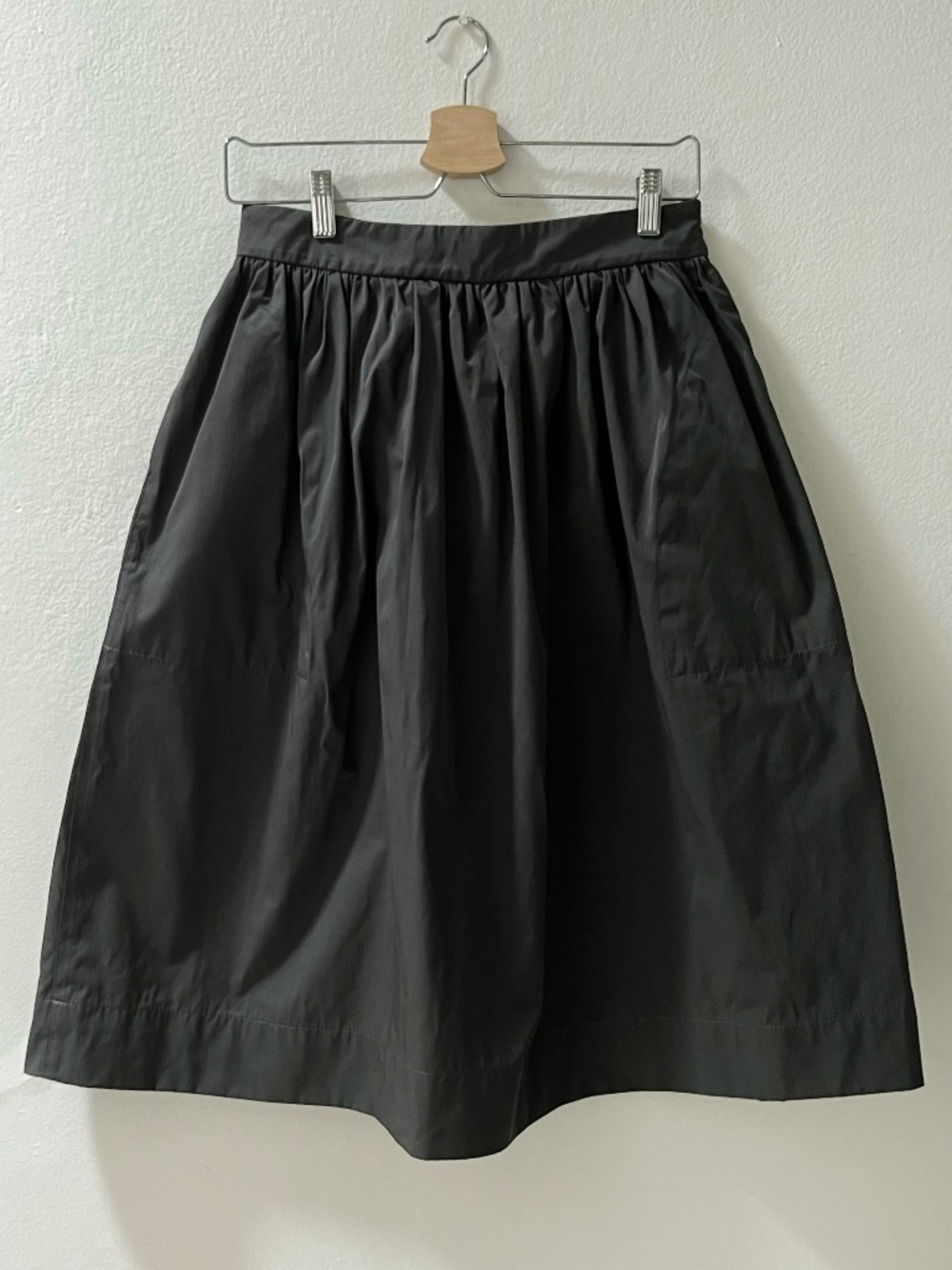 Zara Black Midi Skirt - Gathered A-Line